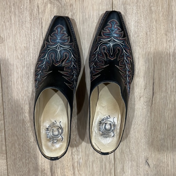 Charlie 1 Horse Womens Size 6 Lucchese Western Mule Boots / Clogs Square Toe - Picture 14 of 16